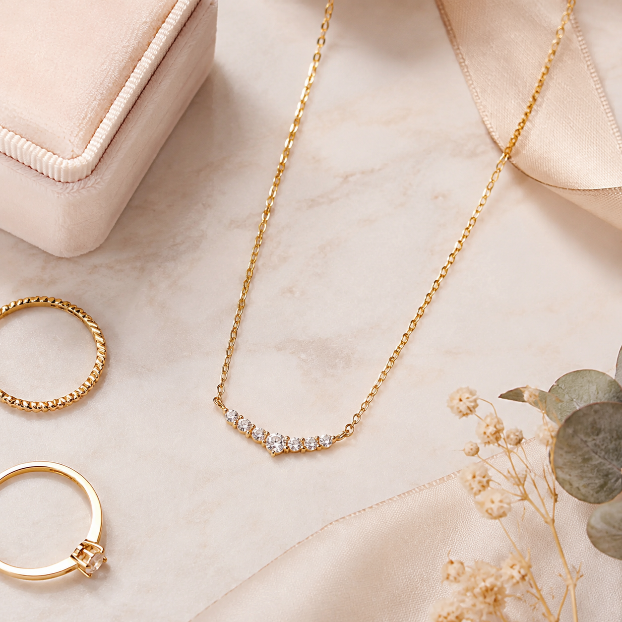 Gold-Plated Sterling Silver Collarbone Necklace