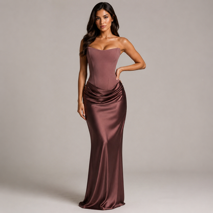 Satin Bodycon Long Dress