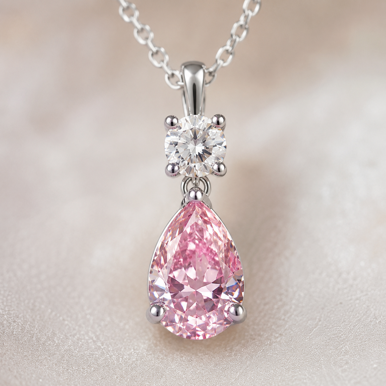 Diamond Teardrop Necklace for Women