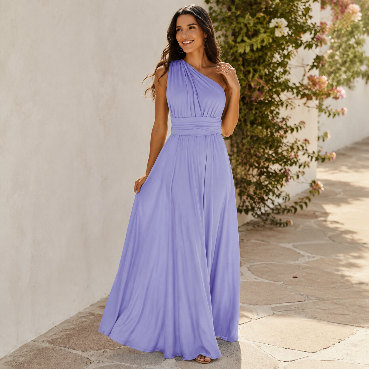 Solid Color Strappy Maxi Dress Lace Up Sleeveless Bodycon