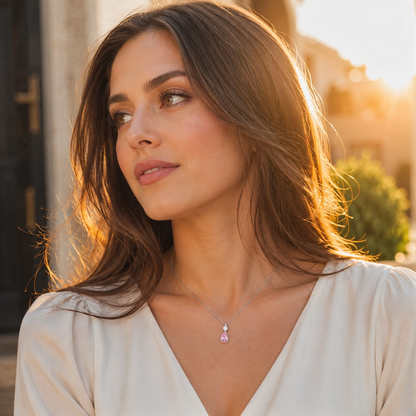 Diamond Teardrop Necklace for Women