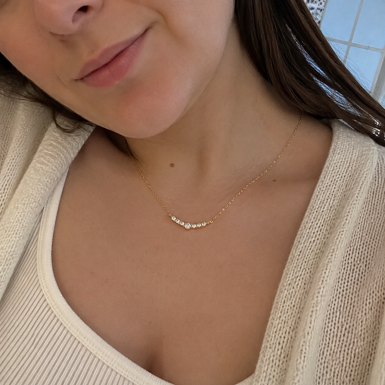 Gold-Plated Sterling Silver Collarbone Necklace