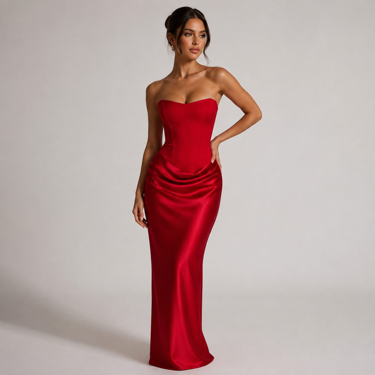 Satin Bodycon Long Dress